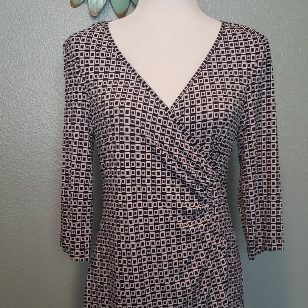 Laundry 3/4 Sleeve Faux Wrap Dress - Picture 3 of 5